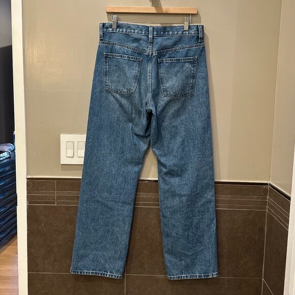 JW Anderson x Uniqlo Cotton Mid-Rise Classic Straight-Leg Denim Jeans (65 Blue) - Picture 10 of 16